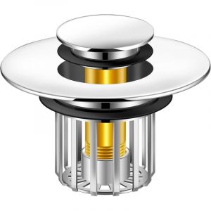 Bouchon de lavabo R&eacute;cup&eacute;rateur de cheveux pour bonde de douche Bouchon de bonde escamotable Protection pour bonde de lavabo de 3,5 &agrave; 4,5 cm de