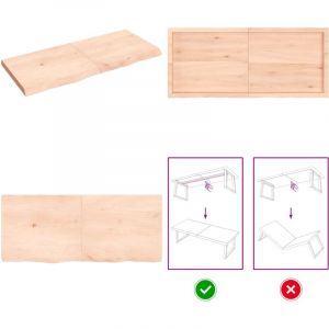Vidaxl - tag&egrave;re murale 140x60x(2-6) cm bois de ch&ecirc;ne massif non trait&eacute; - &Eacute;tag&egrave;re Murale - &Eacute;tag&egrave;re Rustique - &Eacute;tag&egrave;re En Bois - &Eacute;tag&egrave;re Ch&ecirc;ne