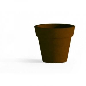 Idralite - Pot de fleurs rond jardini&egrave;re en r&eacute;sine diam&egrave;tre 80 cm mod. Gemma marron