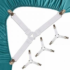 4 Pi&egrave;ces Sangles pour Draps de Lit Attache Drap Housse Triangle Attache Matelas &eacute;lastique Tendeur de Draps R&eacute;glable Bretelles Sangle pour