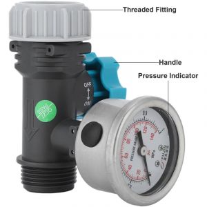 Valve de pression d'eau, Manom&egrave;tre Compteur R&eacute;gulateur S&eacute;parateur Accessoire d'Outil Pneumatique Contr&ocirc;leur pour l'irrigation Jardin Serre Chaude