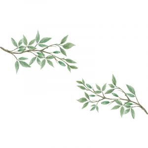 Shining House - Vert Arbre Feuille Stickers Muraux Plantes Vinyle Stickers Muraux Art Décor Fenêtre Autocollants Cling pour Enfants Chambre Pépinière