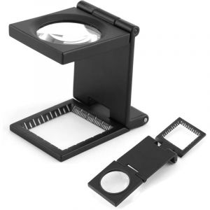 Loupe De Table Compte-Fils,Pliable Compteur De Fils en M&eacute;tal,Loupe Grossissante,LoupeSur Pied,Grossissement De 10x,pour Travail, Bureau Maison,