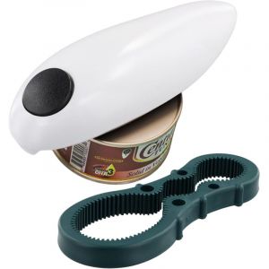 Ouvre-bo&icirc;te &eacute;lectrique mains libres d&eacute;capsuleur automatique one touch, arthrite, usage facile ergonomique s&eacute;curitaire rapide