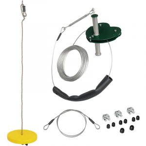 Kits de tyrolienne pour enfants de 6 &agrave; 10 ans, poign&eacute;e antid&eacute;rapante, corde r&eacute;glable, dispositif de protection pour arbre