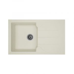 Stradour - Evier cuisine a encastrer 1 bac + 1 egouttoir Aloa - Resine - 81 x 50 cm - Blanc