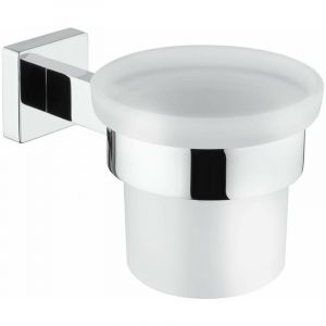 Porte-brosse &agrave; dents mural en verre satin&eacute; Mamoli 000006140001 Chrom&eacute;