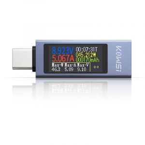 Testeur USB C Meter de Courant et de Tension 4-30V 0-12A, USB C Tester Multim&egrave;tre Num&eacute;rique USB Compteur Voltm&egrave;tre Amp&egrave;rem&egrave;tre Capacit&eacute; Alimentation