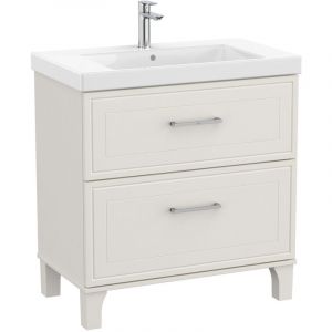 Pack Unik &eacute;l&eacute;ment bas avec 2 tiroirs + lavabo ROMEA - ROCA Couleur : Blanc mat - Dimensions : 800x460x865 mm