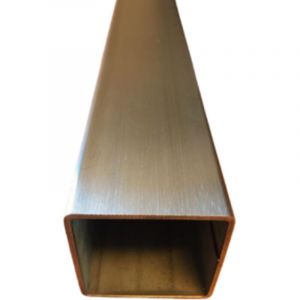 Tube carr&eacute; inox bross&eacute; 60x60x2 mm - Longueur 60 cms