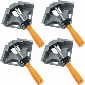 4 Pcs Serre Joint Angle 90 °, Etau D'angle Alliage d'Aluminium, Pince de Soudage d'angle avec Mâchoire Pivotante Réglable, pour Outils Menuisier,