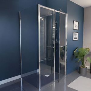 Cuisibane - Paroi de douche pmr en angle ouverture pivotante pacific 120 x 90 cm