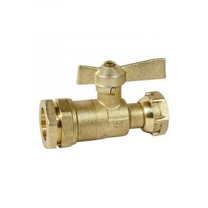 vanne d'arret droite pour tube PE 32mm x 3/4" écrou-chapeau
