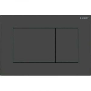 Plaque de d&eacute;clenchement Geberit Sigma20 (ex Sigma30) square pour rin&ccedil;agedouble touche: noir mat laqu&eacute;. rev&ecirc;tement facile &agrave; nettoyer. noir