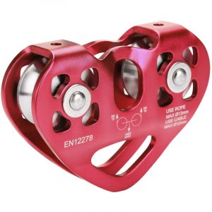 SJLERST &Eacute;quipement ext&eacute;rieur d'escalade de chariot &agrave; c&acirc;ble de sauvetage de tyrolienne &agrave; double poulie 30KN (rouge)