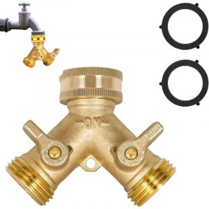 3pcs Robinet Double Machine A Laver,3/4" 2 Voies Raccord En Y Pour Tuyau D'arrosage,Double Robinet Machine A Laver,Raccord Machine ALaver,Robinet