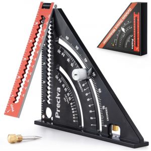 Equerre Menuisier Metal Aluminium R&egrave;gle de Triangle Pliante &Eacute;querre Combin&eacute;e 317mm Multifonction &Eacute;querre Triangle R&egrave;gle d'Angle Rapporteur 45 90