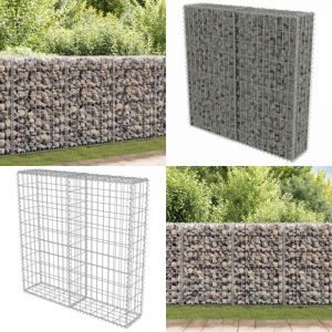 Vidaxl - Mur à gabion avec couvercles Acier galvanisé 100x20x100 cm - Mur En Gabion - Clôture En Gabion - Panneau De Clôture - Décoration Extérieur