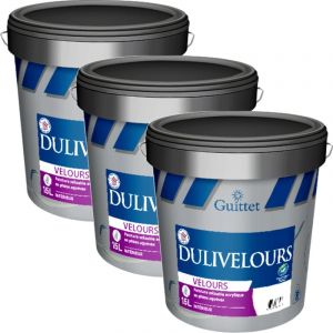 Guittet - Dulivelours - Velours - Murs et plafonds - Pack 3 x 15 l Couleur: Blanc - Conditionnement: 15 Litres