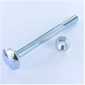 Vis Express - Boulon (vendu avec Ecrou) trcc japy t&ecirc;te ronde collet carr&eacute; M10X150 Filetage partiel Acier zingu&eacute;-10 pi&egrave;ces