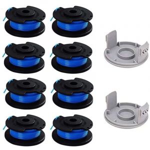 10 Paquets Bobine de Rechange pour Coupe-bordure pouce pour Ryobi Compatible Avec Ryobi One + AC14RL3A, Coupe-fil Sans Fil , 8 Bobines + 2 Capuchons