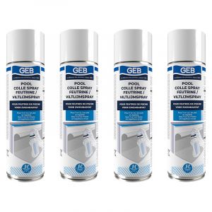 GEB - Lot de 4 Sprays colle feutrine pool