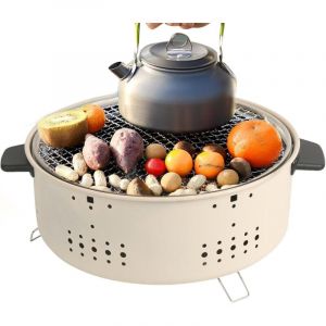 Barbecue portable au charbon de bois &ndash; Barbecue de table, barbecue d'ext&eacute;rieur Barbecue fumoir au charbon de bois pour le camping