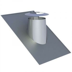 Le Sanitaire - Solin de toit ø 150 mm avec bord en plomb pour inclinaison 26-35°
