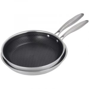 Gam'Hotel - Set de 2 po&ecirc;les 24/28cm triplex - "BlackSteel"