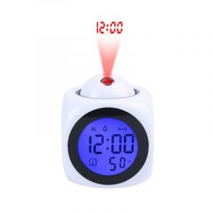 Projecteur d'horloge numérique au Plafond Rétro-éclairage à Piles Affichage led Horloge de projecteur avec rétro-éclairage Alimenté par Piles
