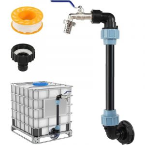 Lntyq IBC Robinet Col Cygne 3/4", Adaptateur de Réservoir IBC 3/4", Robinets Cuve 1000L Raccord Cuve 1000 Litres Robinet Col de Cygne pour Réservoir