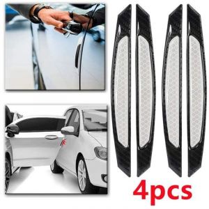 Protection Porti&egrave;re Voiture,Ruban r&eacute;fl&eacute;chissant,Anti-frottements,Anti-collision Pare Choc Autocollant,Prot&egrave;ge de Bord de Porte,Blanc