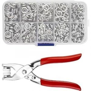 1 jeu de boutons-pression en métal, boutons-pression avec pince, boutons-pression à œillets, 150 jeux de boutons-pression sans couture Outils de