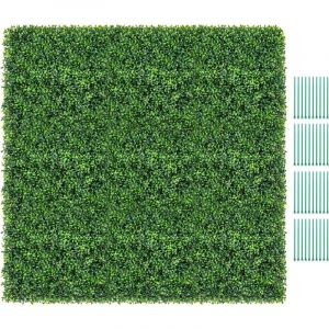 12 Panneaux de Haie en Buis Artificiel, Panneaux Muraux de Buis Artificiel de 50x50 cm, D&eacute;coration Murale, Toile de Fond de Verdure, pour Cl&ocirc;ture,