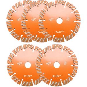 5 disques diamant 133mm pour scie circulaire - Coupe b&eacute;ton, c&eacute;ramique, granit - Qualit&eacute; professionnelle pour une coupe nette et pr&eacute;cise
