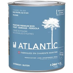 Peinture bois ext&eacute;rieurs - RAL 5024 Bleu pastel Ile d'Aix - 2L - ATLANTIC