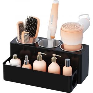 Support Seche Cheveux, Support pour Fer &agrave; Lisser, Rangement Brosse Cheveux, Porte Brosse Dents, Organisateur Salle de Bain, Bathroom Organizer,