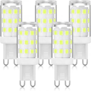 Ampoule LED G9 6000K Blanc froid 5W, LED &agrave; douille G9 &agrave; deux broches, ampoules G9 &agrave; &eacute;conomie d'&eacute;nergie pour lustre, pas de scintillement, non