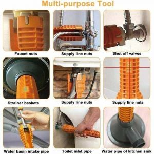 Cl&eacute; Robinet En Alliage D'Aluminium Cle Serrage Robinet Cle A Lavabo Cl&eacute; Mitigeur Multifonctionnel Anti-D&eacute;rapant Facile &agrave; Utiliser Pour Maison Cuisine