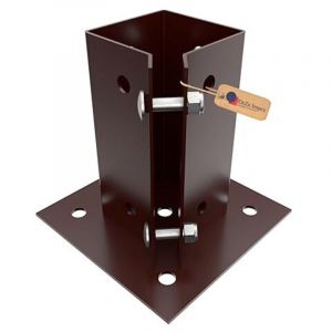 Support de poteau r&eacute;glable &agrave; boulonner thermolaqu&eacute; 100 x 100 mm &ndash; platine d&rsquo;angle pour base de poteau &ndash; GeZu Impex