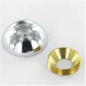 Vis Express - Rosace ronde ou cache vis (1 rosace et 1 cuvette de vis) Laiton chrome Diamètre 20-30 pièces