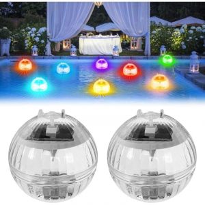 Lampe Flottante Piscine Solaire,2 Pi&egrave;ces Boule Lumineuse Piscine Flottante,7 rgb Lumi&egrave;re Flottante Piscine,Lumi&egrave;re De Piscine Color&eacute;e Pour Ext&eacute;rieure