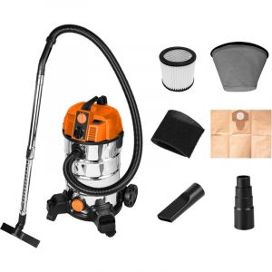 Aspirateur professionnel 1600W &ndash; Capacit&eacute; 35L &ndash; Puissance d'aspiration &ge; 18 kPa &ndash; Utilisation humide et s&egrave;che &ndash; Compatible ponceuses &agrave; pl&acirc;tre