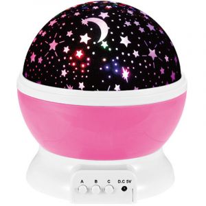Veilleuse Enfant Etoile Projection Rotation &agrave; 360&deg; Lampe Projecteur Lumi&egrave;re Plafond, Led Veilleuse B&eacute;b&eacute; 8 Modes de couleur, Cadeau pour B&eacute;b&eacute;,