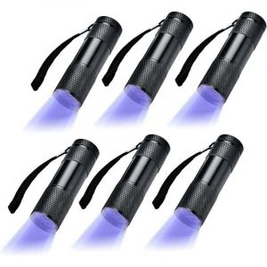 Lot de 6 UV Ultra Violet Blacklight 9 LED Lampe de Poche Lampe Torche Ext&eacute;rieur Etc.