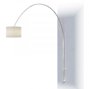Lampadaire applique arc moderne top light turning 1187 b7 e27 applique bras tissu métal led, abat-jour blanc
