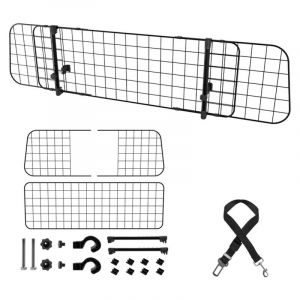 Grille pour chien voiture Grille de protection du coffre Grille de séparation réglable 90-145cm noir - Swanew