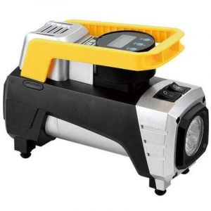 Compresseur d'air Portable 12V Gonfleur de Pneu Digital Pompe Automatique avec Lampe LED, 3 Adaptateurs de Buse, C&acirc;ble 3m