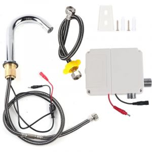 Robinet Automatique, Robinet de Lavage &agrave; capteur Infrarouge &agrave; Filetage, Robinet d'&eacute;vier de Cuisine en Acier Inoxydable sans Contact, &agrave; Piles, pour