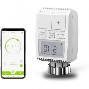 T&ecirc;te Thermostatique Connect&eacute;e et Intelligente,Intelligent T&ecirc;te de Robinet Thermostatique Radiateur Connect&eacute; Programmable WiFi Extensible Alexa/Google
